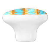 Farbenfrohe türkisblaue gelbe Farbe Keramikknauf (Seitenansicht)