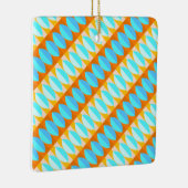 Farbenfrohe türkisblaue gelbe Farbe Keramikornament (Rechts)