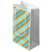 Farbenfrohe türkisblaue gelbe Farbe Kleine Geschenktüte (Vorderseite Schrägansicht)