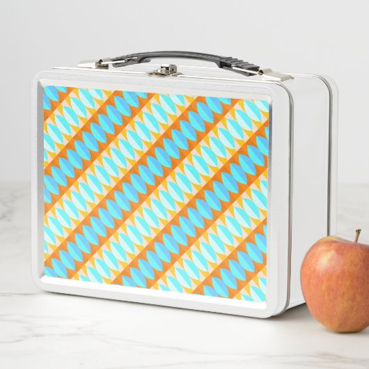 Farbenfrohe türkisblaue gelbe Farbe Metall Brotdose (Beispiel)