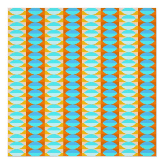 Farbenfrohe türkisblaue gelbe Farbe Poster (Vorderseite)