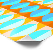 Farbenfrohe türkisblaue gelbe Farbe Poster (Ecke)