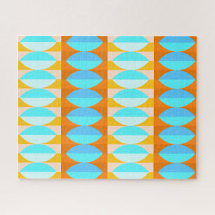 Farbenfrohe türkisblaue gelbe Farbe Puzzle