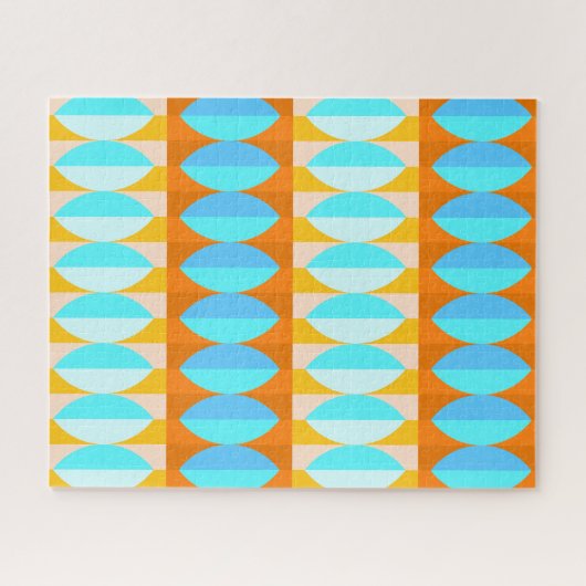 Farbenfrohe türkisblaue gelbe Farbe Puzzle (Horizontal)