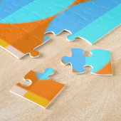 Farbenfrohe türkisblaue gelbe Farbe Puzzle (Seite)