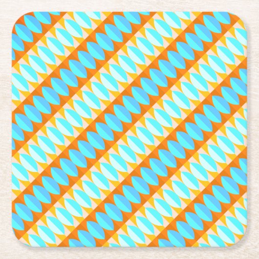 Farbenfrohe türkisblaue gelbe Farbe Rechteckiger Pappuntersetzer (Vorderseite)