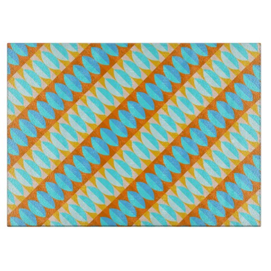 Farbenfrohe türkisblaue gelbe Farbe Schneidebrett (Vorderseite)