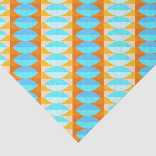 Farbenfrohe türkisblaue gelbe Farbe Seidenpapier (Ausschnitt)