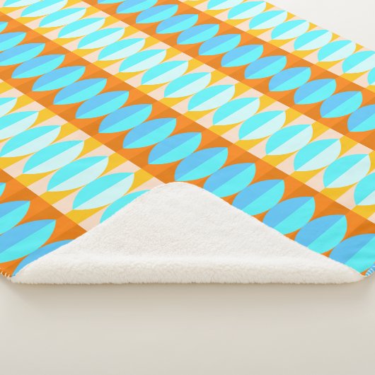 Farbenfrohe türkisblaue gelbe Farbe Sherpadecke (3/4)