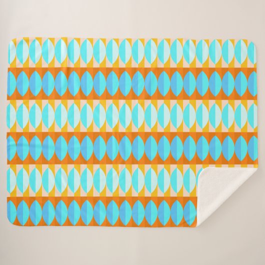 Farbenfrohe türkisblaue gelbe Farbe Sherpadecke (Vorderseite (Horizontal))