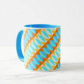 Farbenfrohe türkisblaue gelbe Farbe Tasse (Vorderseite Links)