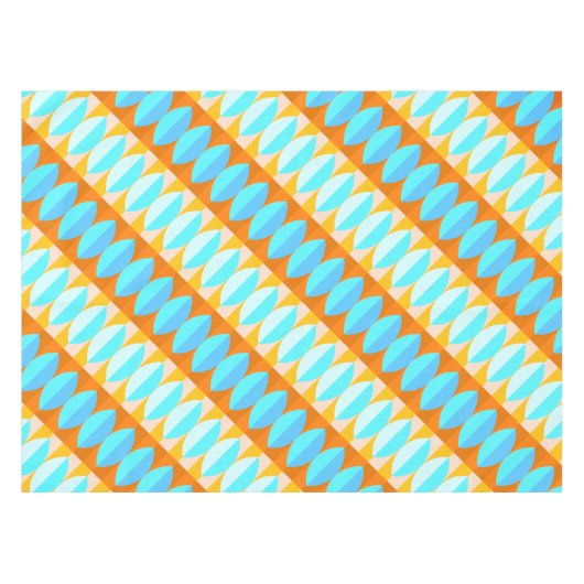 Farbenfrohe türkisblaue gelbe Farbe Tischdecke (Vorderseite (Horizontal))