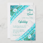 farbenfrohe türkisblaue mexikanische Hochzeit Einladung (Vorderseite)