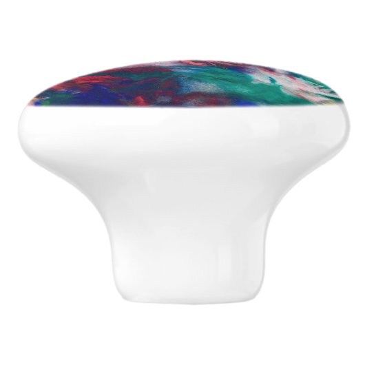 Farbenfrohe Türknopf Rainbow Boho Akzent Handle Keramikknauf (Seitenansicht)