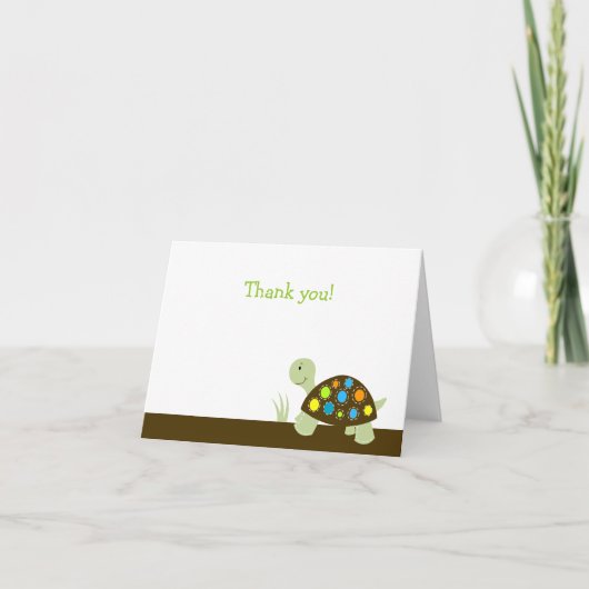 Farbenfrohe Turtle Moderne Dot Note Card Dankeskarte (Vorderseite)