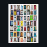 Farbenfrohe Türverkleidung Postkarte<br><div class="desc">Eine Tür ist eine aufklappbare oder auf andere Weise bewegliche Barriere, die das Eindringen und Eintreten in ein "Gehäuse" ermöglicht. Die Öffnung in der Wand kann als "Portal" bezeichnet werden. Die Hauptaufgabe einer Tür ist es, durch die Kontrolle des Portals (Türöffnung) Sicherheit zu gewährleisten. Üblicherweise ist es ein Panel, das...</div>