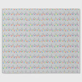 Farbenfrohe Twinklampen Weihnachten Grau nahtlos Geschenkpapier (Flach)