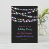 Farbenfrohe Twinkle Lights Party Einladung (Stehend Vorderseite)