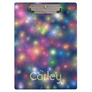 Farbenfrohe Twinkling Stars Galaxy Personalisiert Klemmbrett