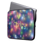 Farbenfrohe Twinkling Stars Galaxy Personalisiert Laptopschutzhülle (Vorderseite Links)