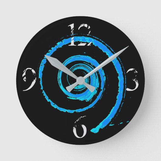 Farbenfrohe Twirbel rund Uhr (Vorderseite)