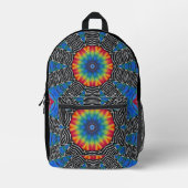 Farbenfrohe Tye Dye Blue Red Schwarz-weiß Rucksack (Vorderseite)