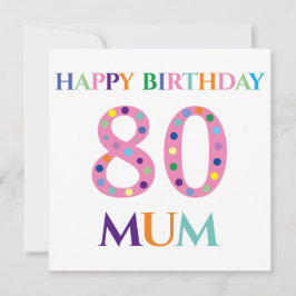 Farbenfrohe Typografie Happy Birthday Mum Karte