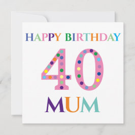 Farbenfrohe Typografie Happy Birthday Mum Karte