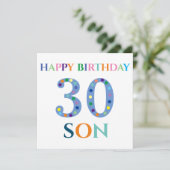 Farbenfrohe Typografie Happy Birthday Son Karte (Stehend Vorderseite)