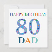 Farbenfrohe Typografie Happy Birthday Vater Karte (Vorderseite)