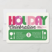 Farbenfrohe Typografie Moderne Feier einladen Einladung (Vorderseite)