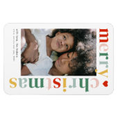 Farbenfrohe Typografie Moderne frohe Weihnachtszei Magnet (Horizontal)