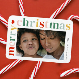 Farbenfrohe Typografie Moderne frohe Weihnachtszei Magnet