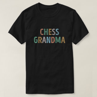 Farbenfrohe Typografie Schach-Oma T-Shirt