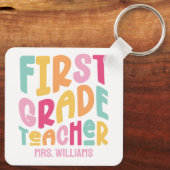 Farbenfrohe Typografie Schlüsselanhänger (Rückseite)