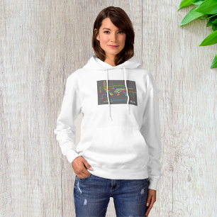 Farbenfrohe Typografie Weltkarte Moderne Word Trav Hoodie
