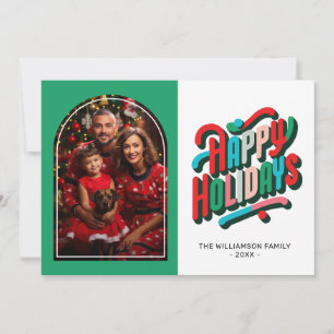 Farbenfrohe typografische Happy Holidays Card Feiertagskarte