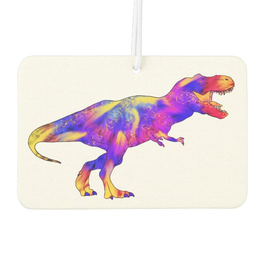 Farbenfrohe Tyrannosaurus Rex Psychedelic Dinosaur Autolufterfrischer (Rückseite)