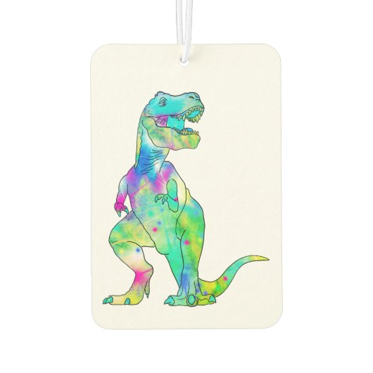 Farbenfrohe Tyrannosaurus Rex Psychedelic Dinosaur Autolufterfrischer (Rückseite)