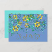 Farbenfrohe UAWG Gold Star Glittery Confetti RSVP Karte (Vorne/Hinten)
