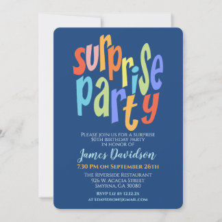 Farbenfrohe Überraschungsparty Modern Einladung