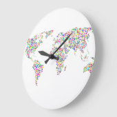 Farbenfrohe Uhr der Weltkarte (Winkel)