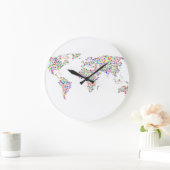 Farbenfrohe Uhr der Weltkarte (Zuhause)
