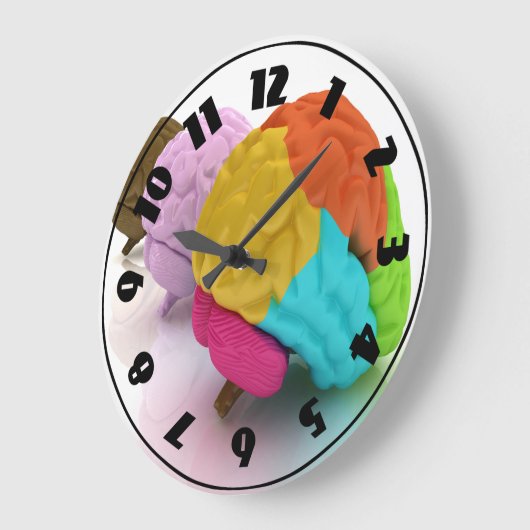 Farbenfrohe Uhr des menschlichen Gehirns (Winkel)