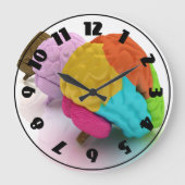 Farbenfrohe Uhr des menschlichen Gehirns (Vorderseite)