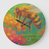 Farbenfrohe Uhr: Fusion von Kunst und Functionali Große Wanduhr (Vorderseite)