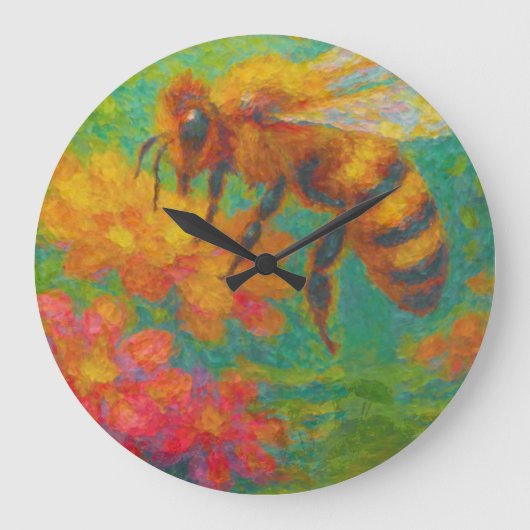 Farbenfrohe Uhr: Fusion von Kunst und Functionali Große Wanduhr (Vorderseite)