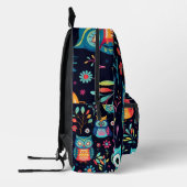Farbenfrohe Uhusmuster gedruckter Rucksack (Links)