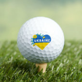 Farbenfrohe Ukraine Flag Blume Herz Golfball (Insitu T-Shirt)