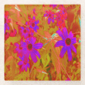 Farbenfrohe Ultra-Violet-, Magenta- und Rote Wildb Glasuntersetzer (Vorderseite)